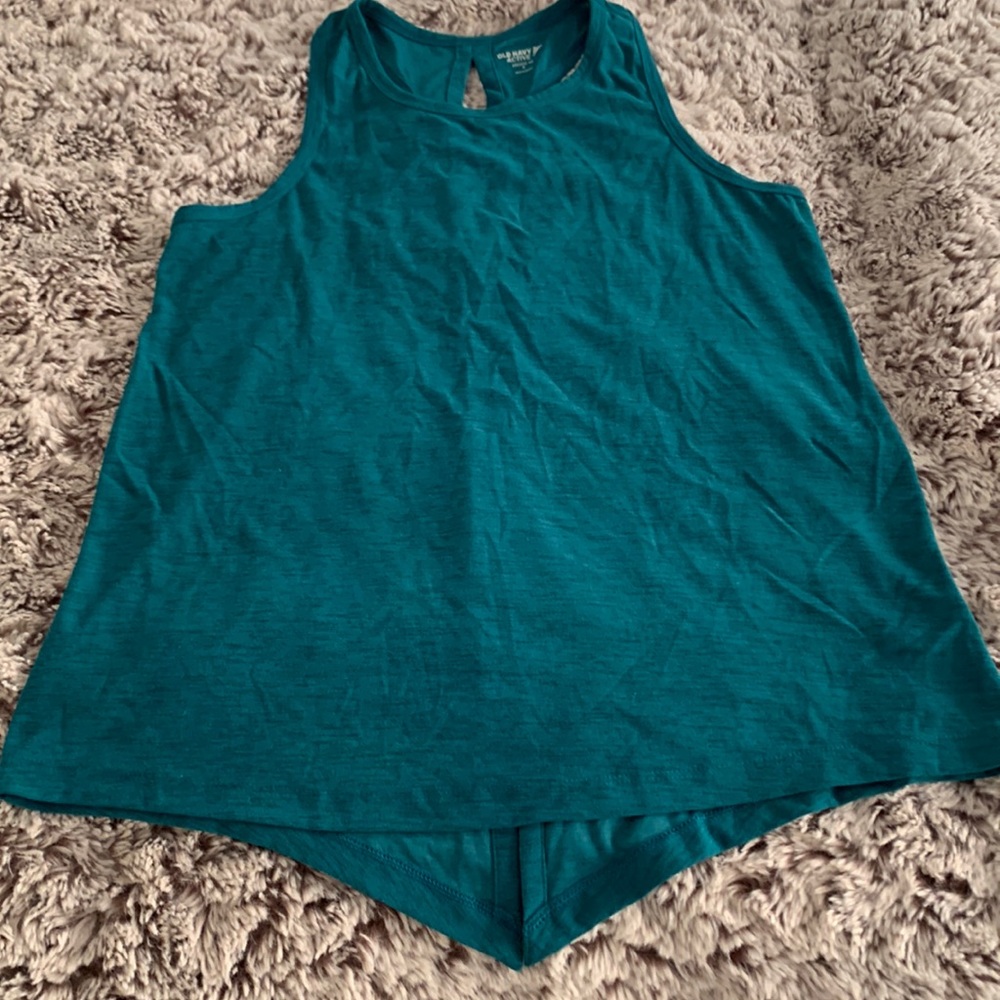 Teal Old Navy tank with cutouts